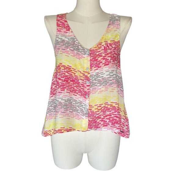 Hang Ten Tops - Hang Ten Multicolored V-Neck Sleeveless Button Front Lightweight Top Women's XS